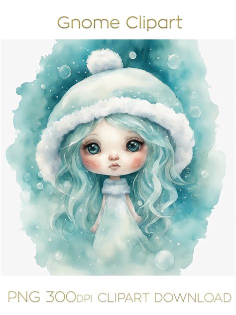 Gnome Girl Clipart Watercolor Christmas gnomes PNG (2798553)
