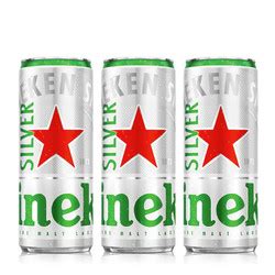 Heineken 喜力 星银（Heineken Silver）啤酒500ml*12瓶 整箱装 中秋送礼68.3元（需买2件，共136.6元 ...
