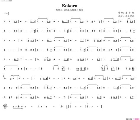 歌曲《Kokoro电视剧《新还珠格格》插曲》简谱_图谱6 - W吉他谱