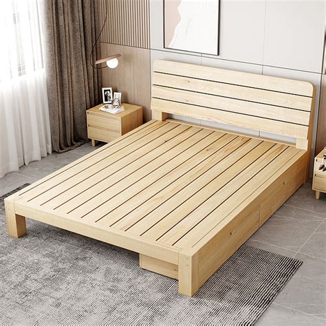厂家直供北欧实木床1.8米双人床1.5现代简约橡木床卧室家具软靠床-阿里巴巴
