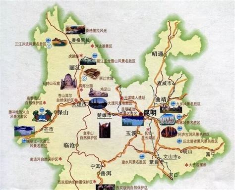 云南景点分布图图片