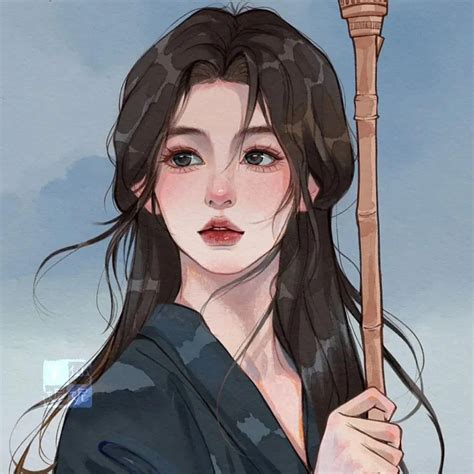超温柔女生头像手绘
