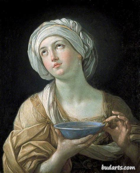 一个女人的肖像（一个拿着金石碗的女士） - 圭多·雷尼 - 画园网