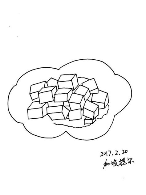 黑色臭豆腐小吃插画素材图片免费下载-千库网
