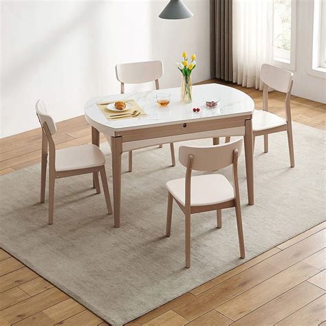 林氏家具餐桌椅组合可伸缩岩板餐桌北欧原木色饭桌林氏木业PD1R-阿里巴巴