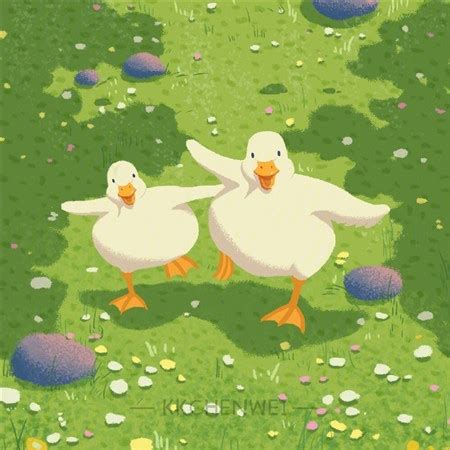 2021夏季治愈系可爱鸭子卡通素材 被两只鸭子治愈的一天-腾牛个性网