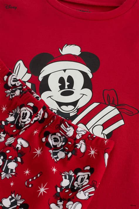Mickey Mouse Print Long Cotton Pyjamas - | Tezenis