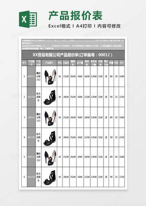 产品报价单Excel表格模板下载_熊猫办公