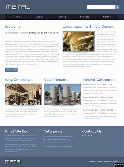 工业金属工厂网页模板免费下载html - 模板王