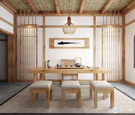 古朴禅意茶室，静享淡然与闲适 - 爱丨家淘小铺设计效果图 - 每平每屋·设计家
