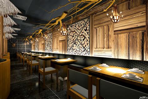 广西南宁原始部落火锅餐厅设计案例-看得书画设计作品效果图-新家网