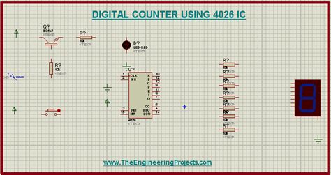 Digital Counter using 4026 IC in Proteus ISIS. - The Engineering Projects