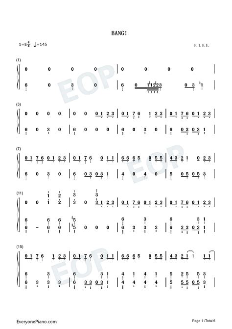 Bang-AJR-钢琴谱文件（五线谱、双手简谱、数字谱、Midi、PDF）免费下载