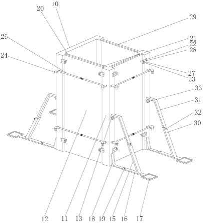 矩形柱模板的定型结构的制作方法