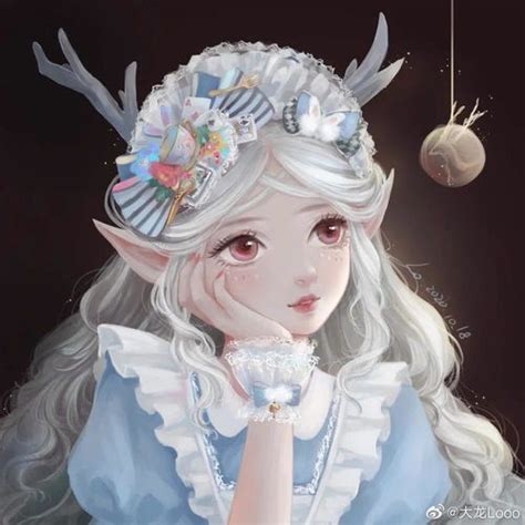 水蓝色系列古风头像女生