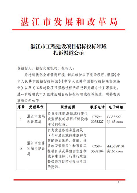 关于设立湛江市“营商环境整治提升年”活动投诉和建议渠道的公告_湛江市人民政府门户网站