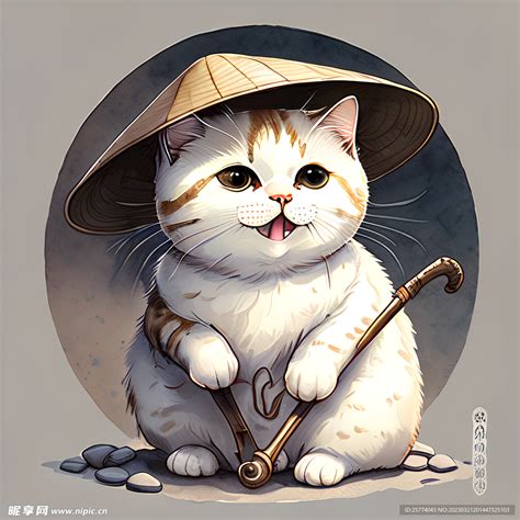 胖猫插画设计图__绘画书法_文化艺术_设计图库_昵图网nipic.com