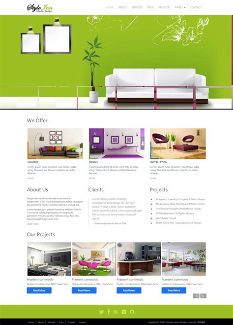 简洁大气智能家庭家居装饰装修设计施工公司网站模板_电脑网站模板_网站模板_js代码