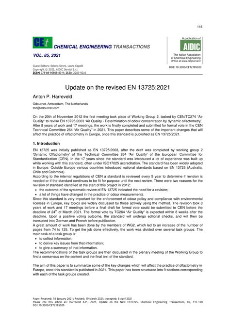 (PDF) Update on the revised EN 13725:2021