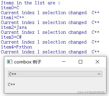 Python Qt GUI设计：QComboBox下拉列表框类（基础篇—14）-CSDN博客