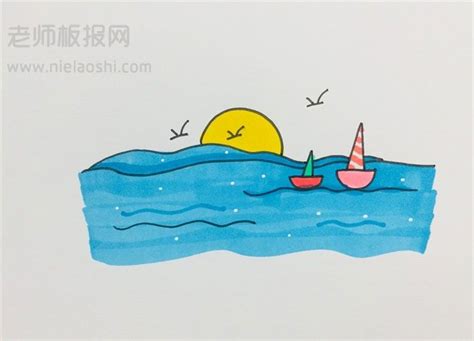 大海简笔画图片 - 学院 - 摸鱼网 - Σ(っ °Д °;)っ 让世界更萌~ mooyuu.com