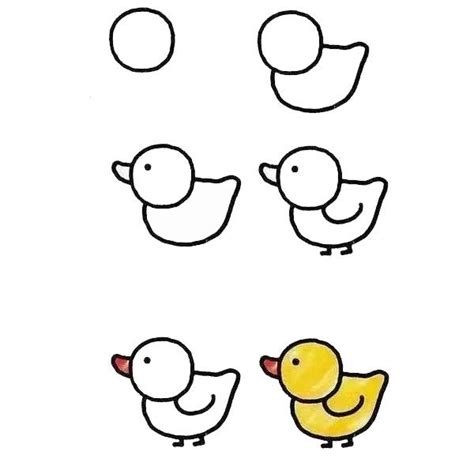 可爱又很漂亮的小黄鸭简笔画怎么画好看 简单的小黄鸭绘制教程-露西学画画