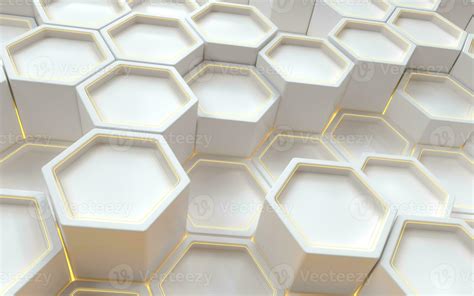 Hexagon geometric background, technology concept, 3d rendering ...