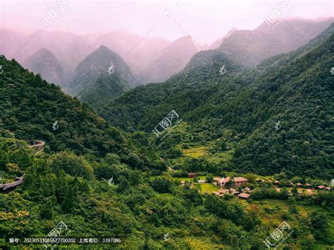深山小村庄,高山丘壑,自然风景,摄影素材,汇图网www.huitu.com