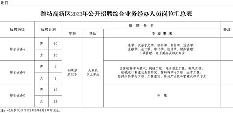 2023年潍坊高新区招聘综合业务经办人员62人公告 - 山东公务员考试最新消息