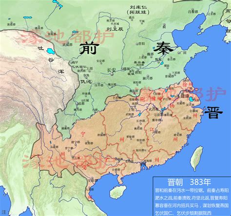 东晋前秦对峙形势图（公元383年） - 堆糖，美图壁纸兴趣社区