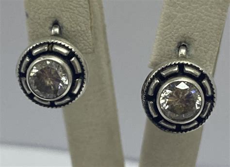 Срібні сережки з цирконієм (32733541) Б/У — купити недорого від 520 грн ...