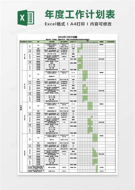 超详细年度工作计划表Excel模板下载_熊猫办公