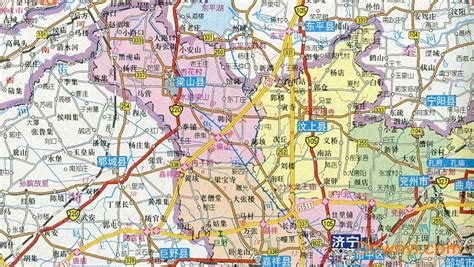 济宁市行政区划图 - 中国旅游资讯网365135.COM