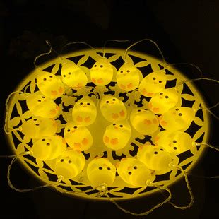 led小鸡灯串 复活节小黄鸡电池盒 动物造型灯儿童房装饰 户外蛋灯-阿里巴巴