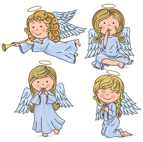 小天使卡通图案矢量素材 - 爱图网