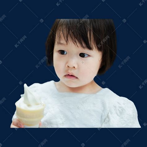 小女孩孩童冰激凌素材图片免费下载-千库网
