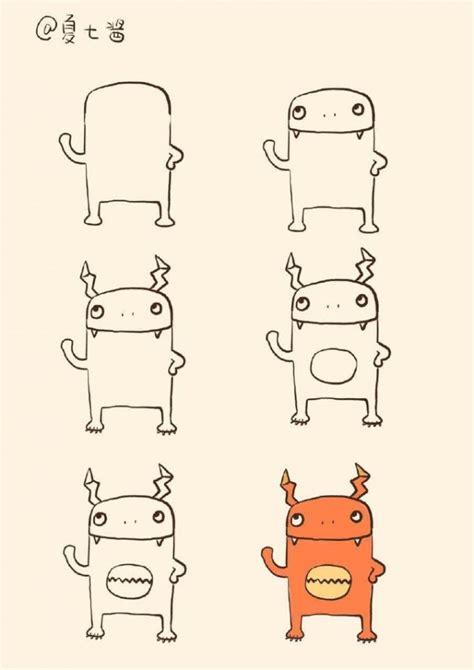 大怪兽简笔画(故宫里的大怪兽简笔画) | 抖兔教育
