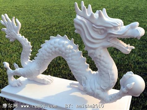 龙雕塑3D模型_雕塑角色_动画角色_3D模型免费下载_摩尔网