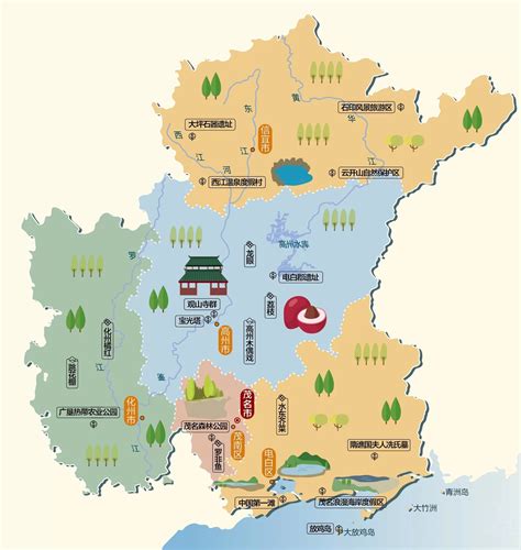 广东省茂名市旅游地图 - 茂名市地图 - 地理教师网