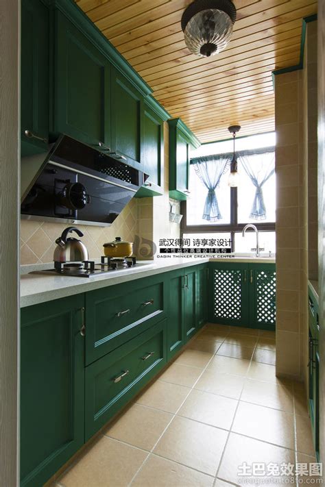 要想生活过得去，厨房必须来点儿“绿”。| 绿色橱柜效果图鉴赏
