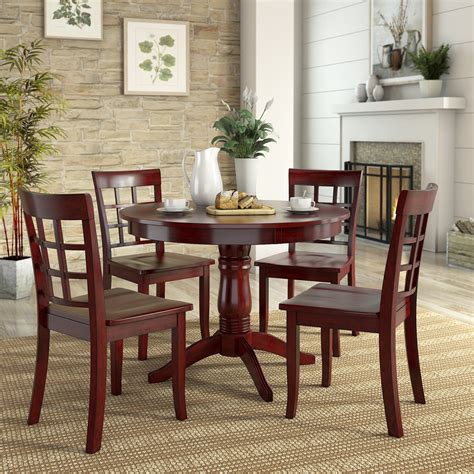 SENTERN 5 Piece Dining Table Set Wood Table and 4 Chairs for Dining ...