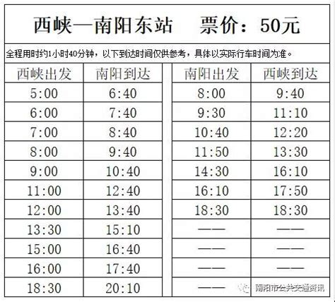 南阳东站到西峡汽车时刻表- 南阳本地宝