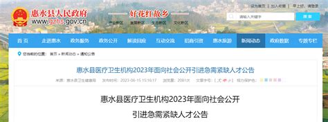 2023贵州黔南州惠水县医疗卫生机构人才引进急需紧缺人才8人（报名时间6月26日-28日）