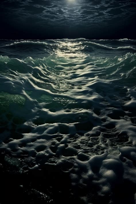 夜晚的海面,夜晚海面,波光粼粼的海面_大山谷图库