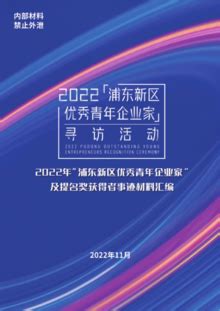 2022年“浦东新区优秀青年企业家”及提名奖获得者事迹材料汇编文字版-FLBOOK