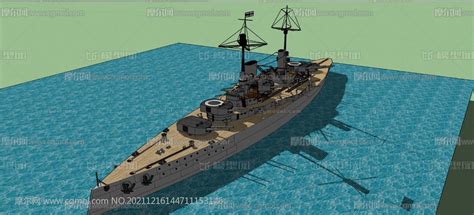 国王级战列舰su模型_军舰模型下载-摩尔网CGMOL