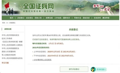 网上兵役登记和征兵报名的流程图_360新知