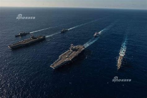 美军动用三艘航母在西太平洋演习威慑中国 - 美国军事 - 全球防务