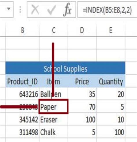 How to use the Excel INDEX function