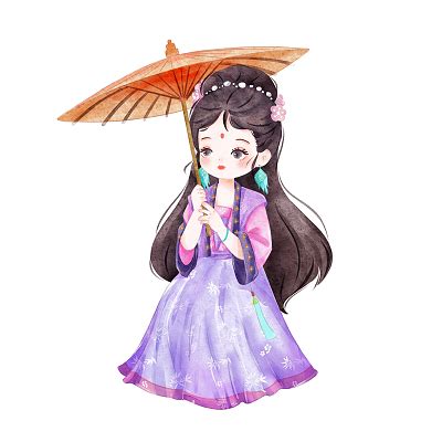 复古风头像打伞女生可爱
